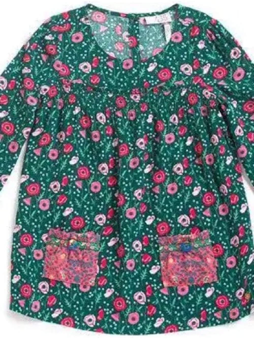 Matilda Jane Dreamland Tunic Green Pink Poppy Floral Long Sleeve Sz 12 NWT
